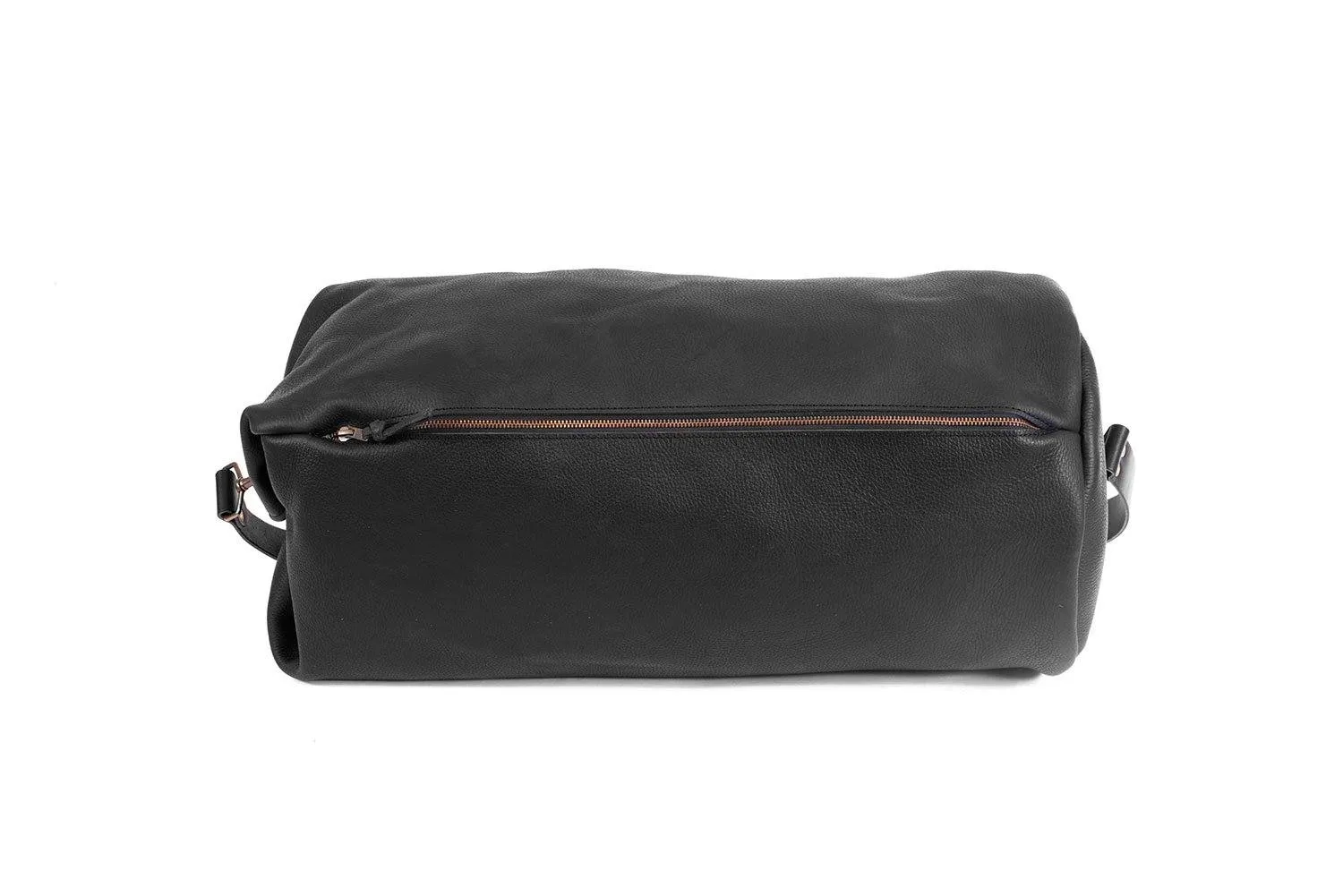 GUNNAR ZIPPERED LEATHER DUFFLE BAG - MILITARY STYLE DUFFLE BAG