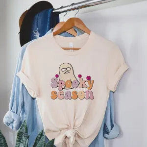 Halloween Casual T-shirt, Spooky Season T-shirt, Casual Halloween T-shirts, Ghost T-shirt, Retro Halloween T-shirt, Gould Top, Ladies Top