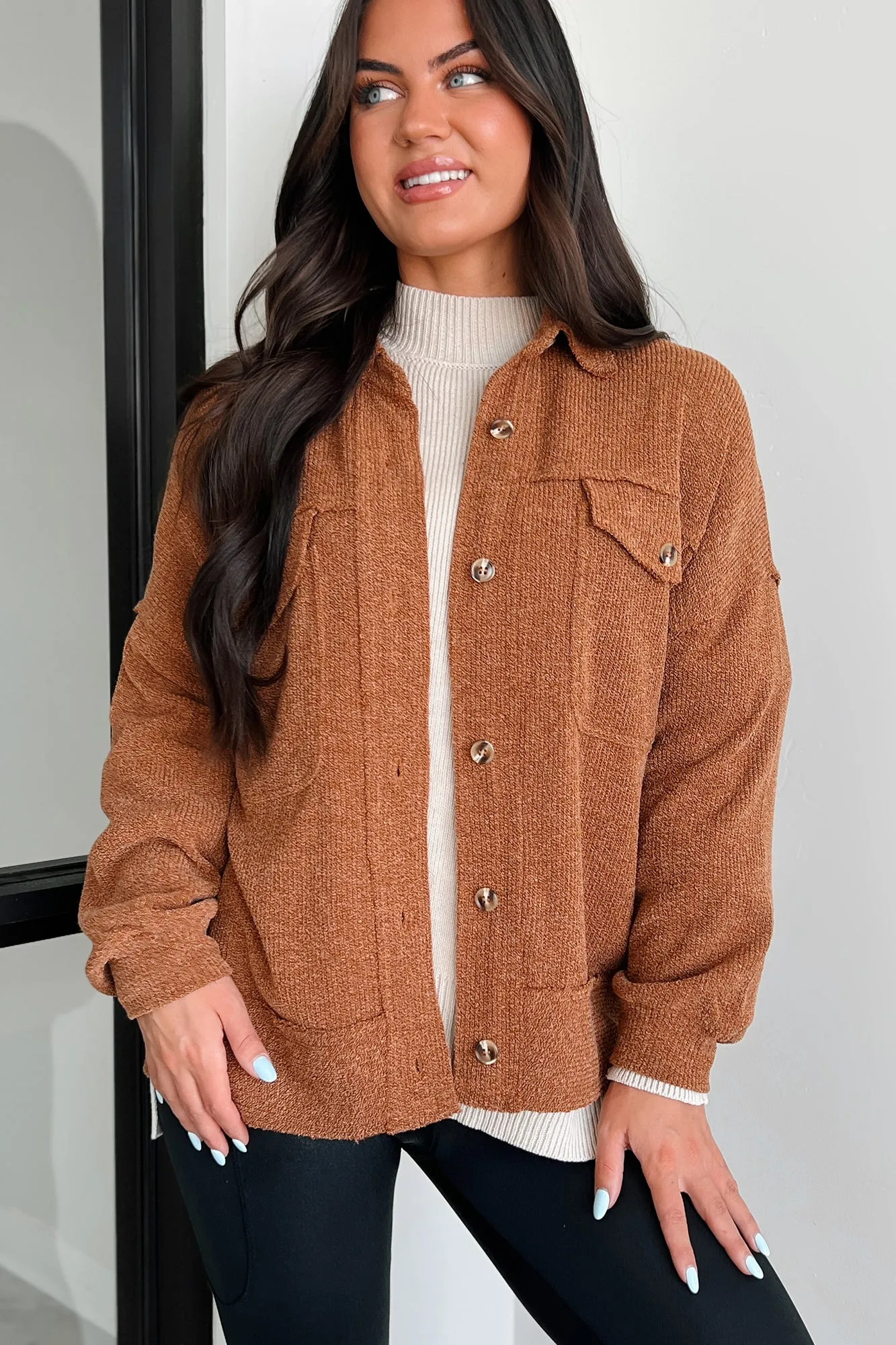 Iona Knit Shacket (Brown)