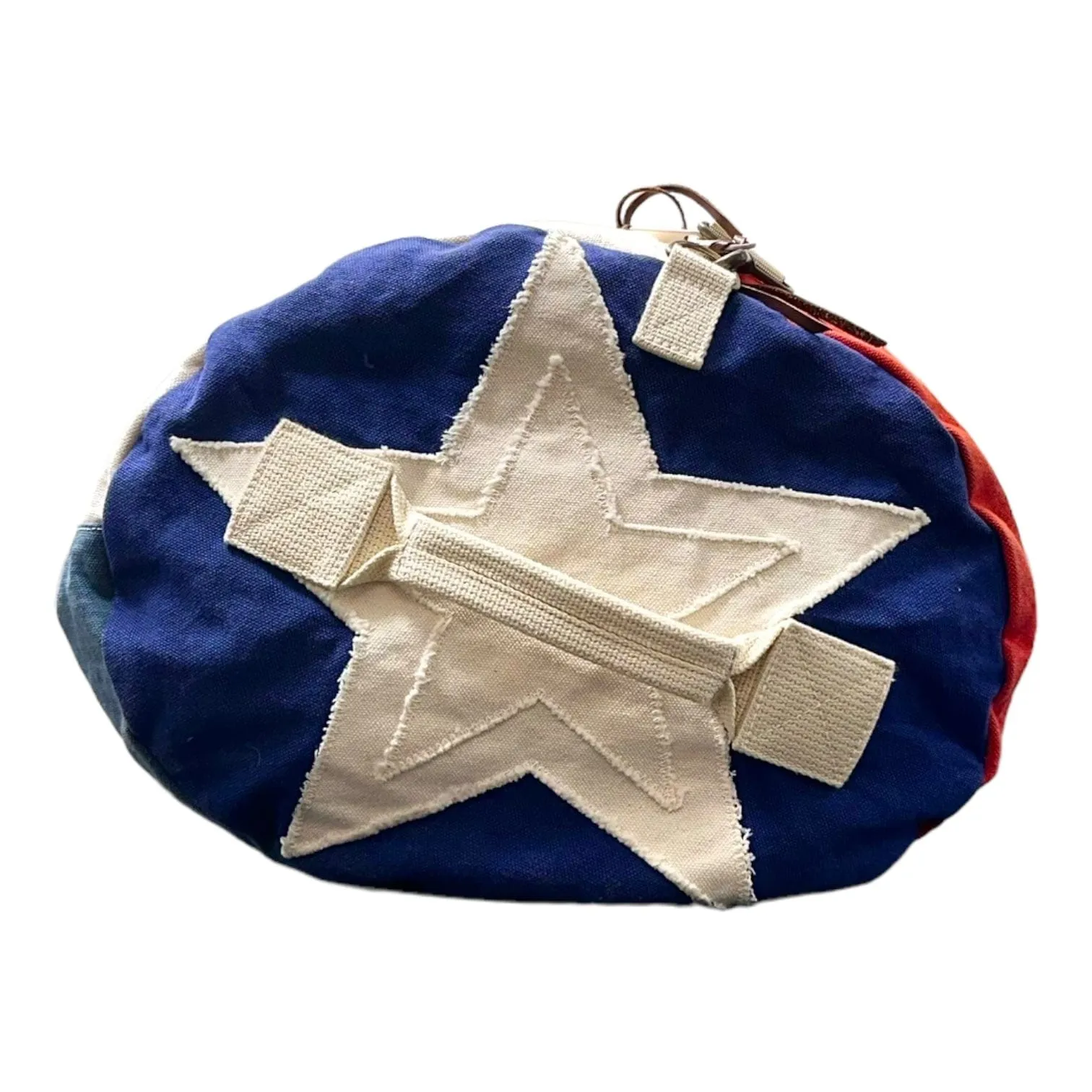 Kapital #8 Canvas Boston Country Duffle Bag Red Blue White