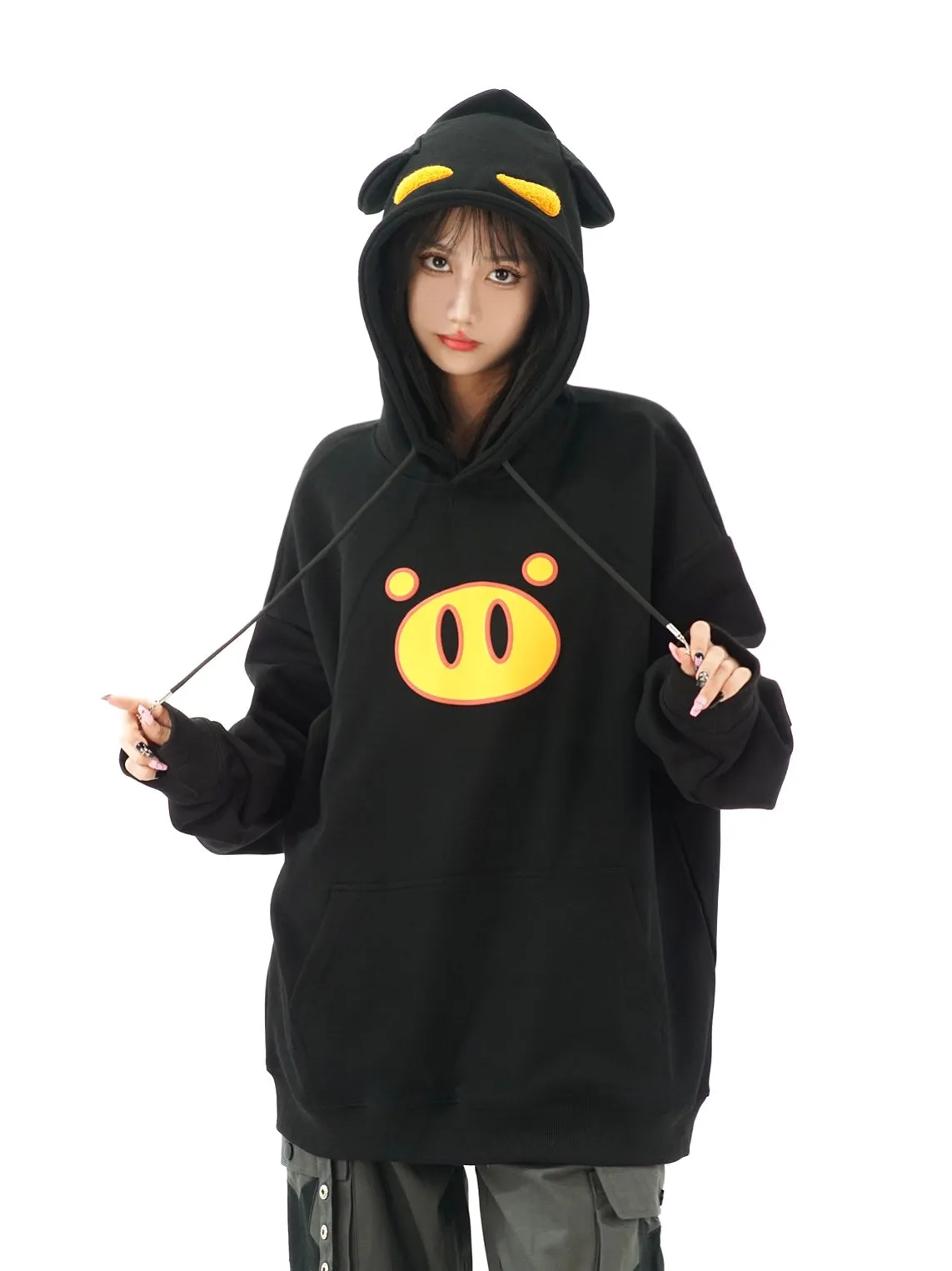 Kawaii Cute Cartoon Piggy Print Sweatshirt