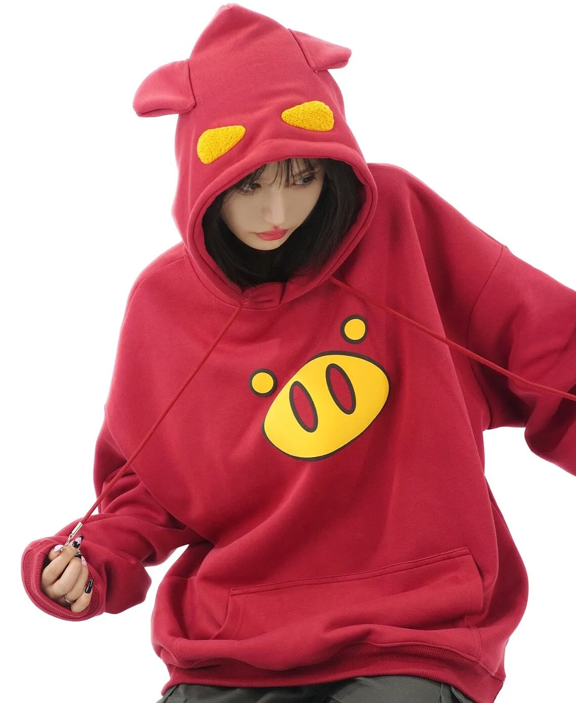 Kawaii Cute Cartoon Piggy Print Sweatshirt