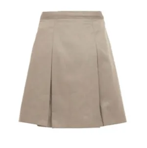 Khaki Pleated Skirt
