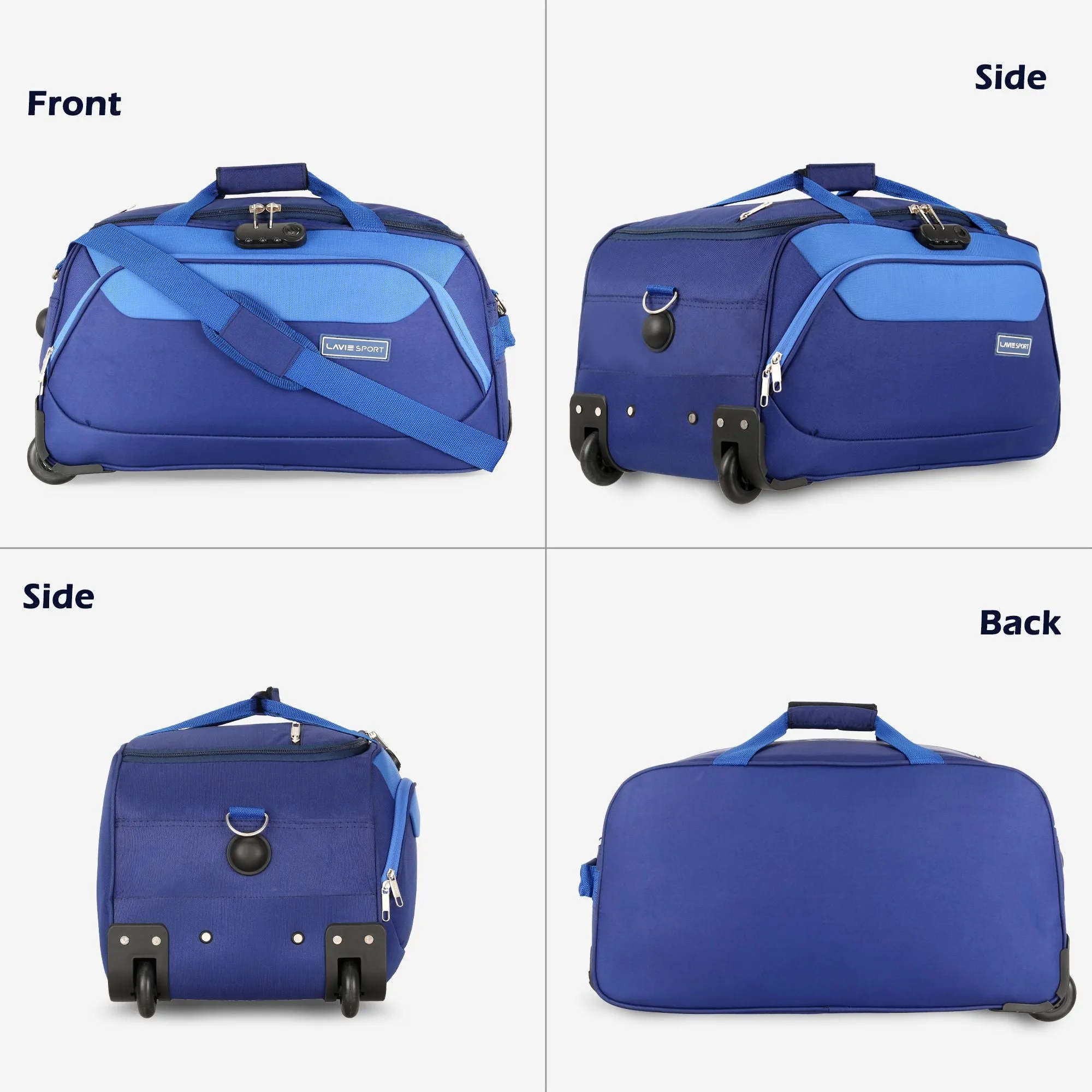 Lavie Sport 57 cms Anti-theft Sage Wheel Duffle Bag | Navy