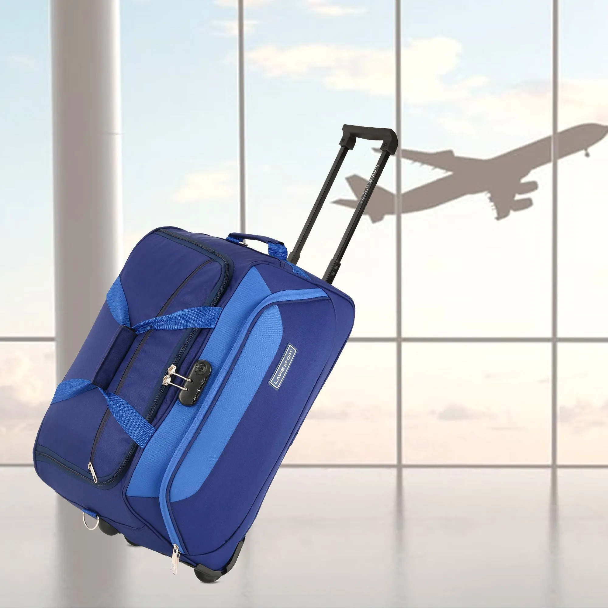 Lavie Sport 57 cms Anti-theft Sage Wheel Duffle Bag | Navy