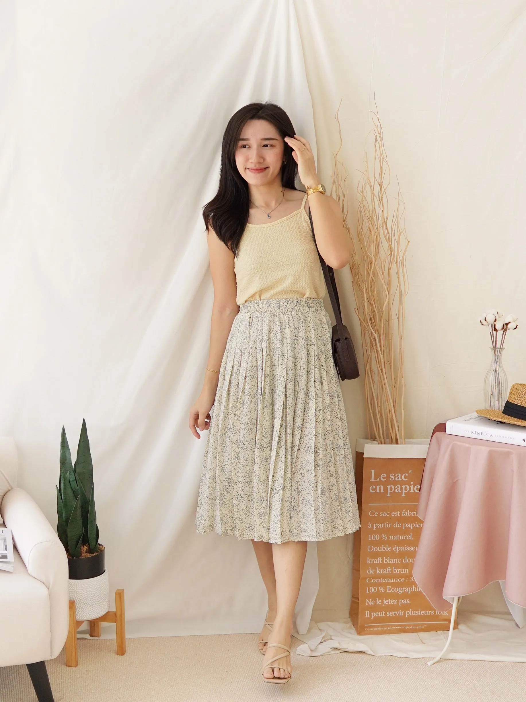 LEA POLKADOTS PLEAT SKIRT