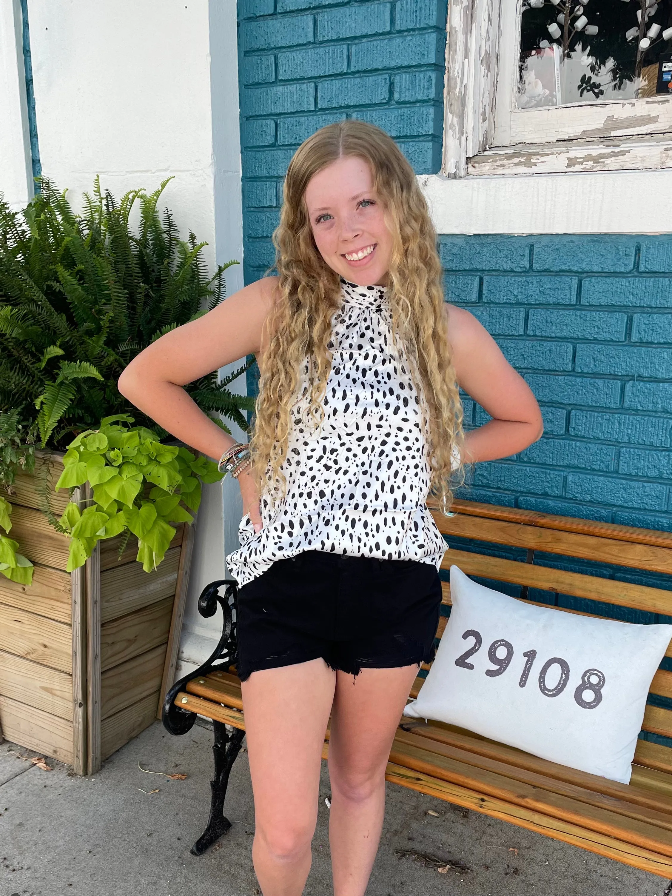 Leopard Satin Halter Tank