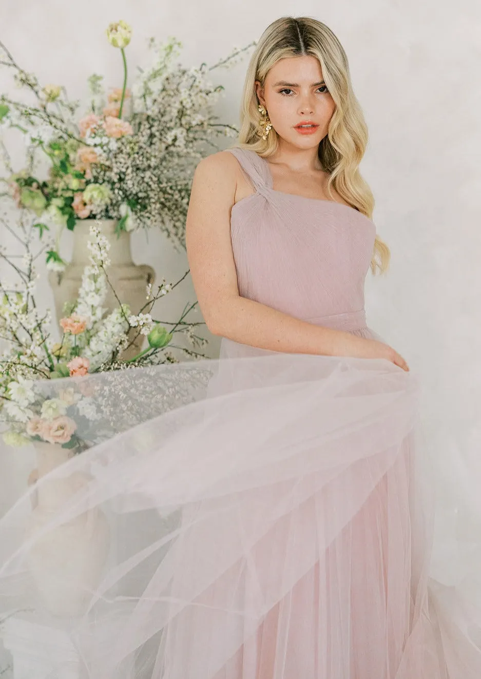 Luna Bridesmaid Dress In Smoked Orchid Super Soft Tulle
