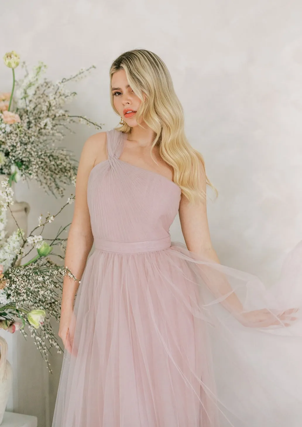 Luna Bridesmaid Dress In Smoked Orchid Super Soft Tulle