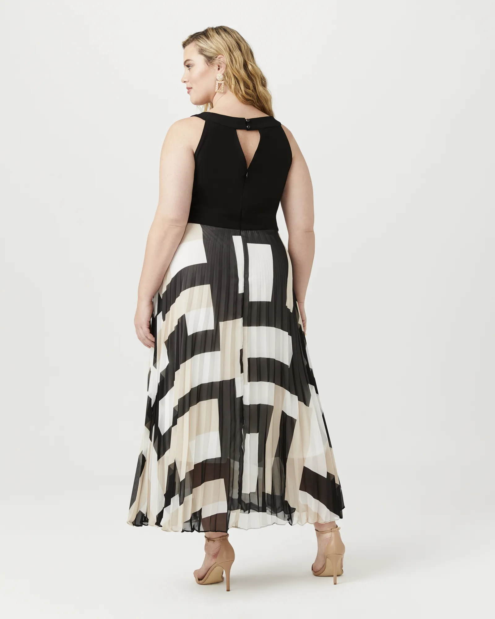 Madison Halter Maxi Dress | Black / Ivory