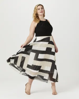 Madison Halter Maxi Dress | Black / Ivory