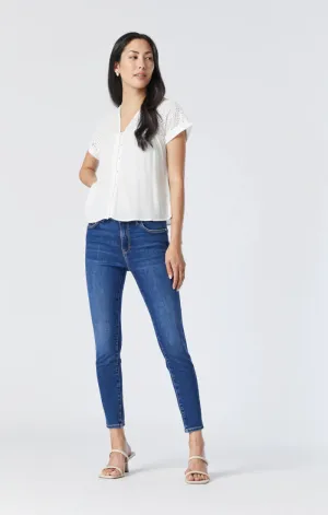 Mavi Tess High Rise Jeans Dark Brushed Indigo Shape Mavi Tess High Rise Jeans Dark Brushed Indigo Shape
