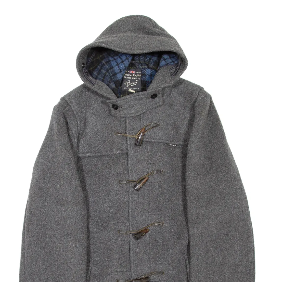 Mens Duffle Coat Grey Hooded L