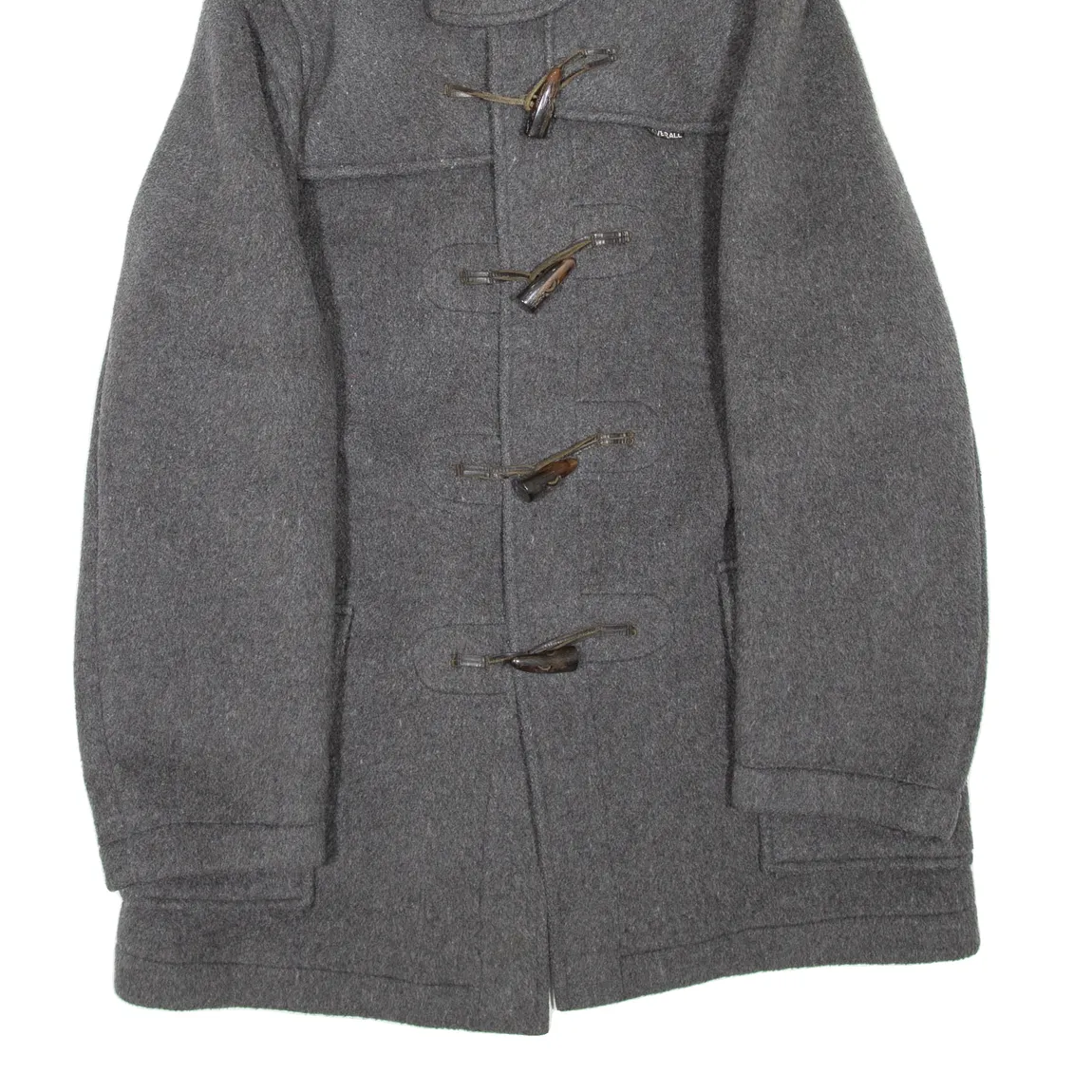 Mens Duffle Coat Grey Hooded L
