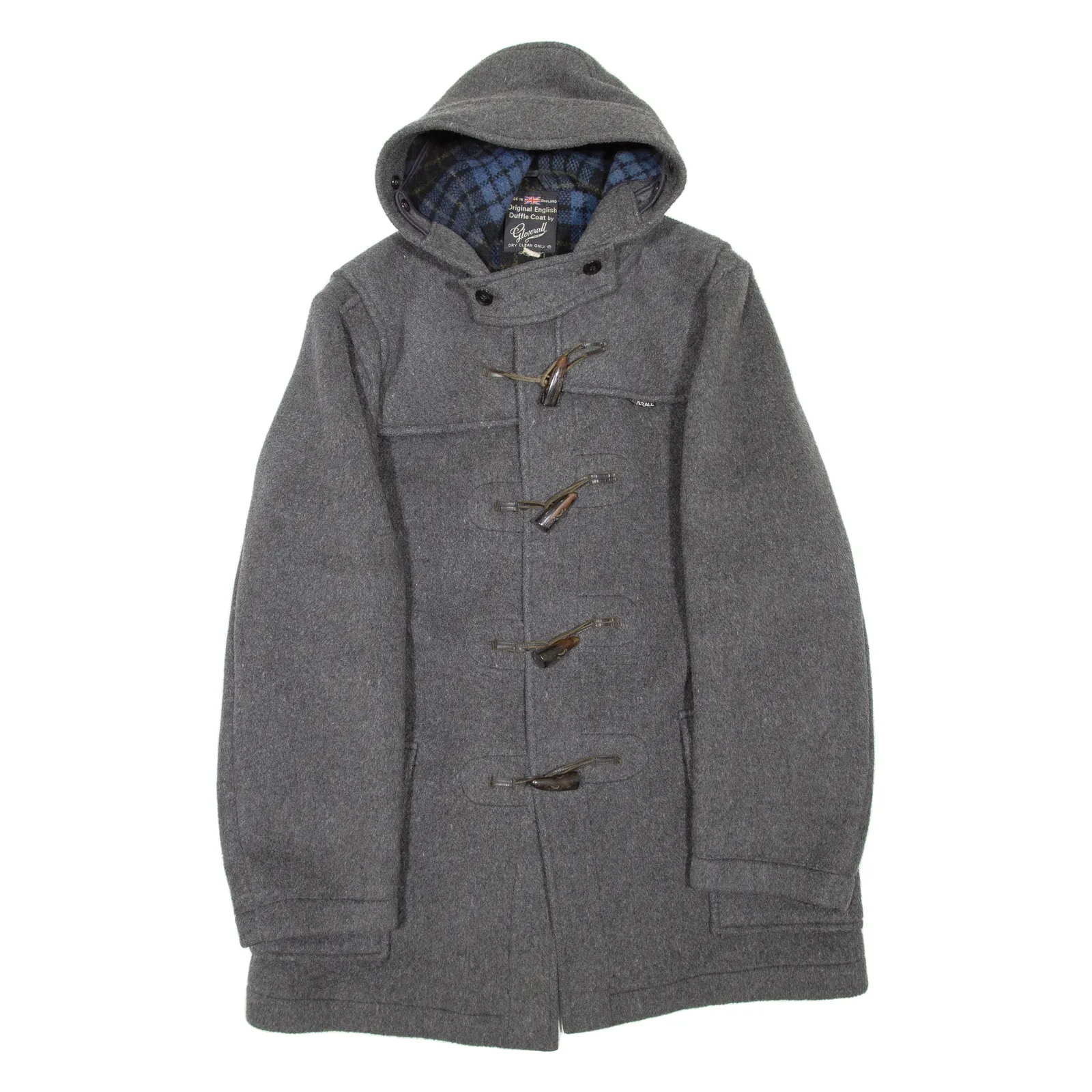 Mens Duffle Coat Grey Hooded L