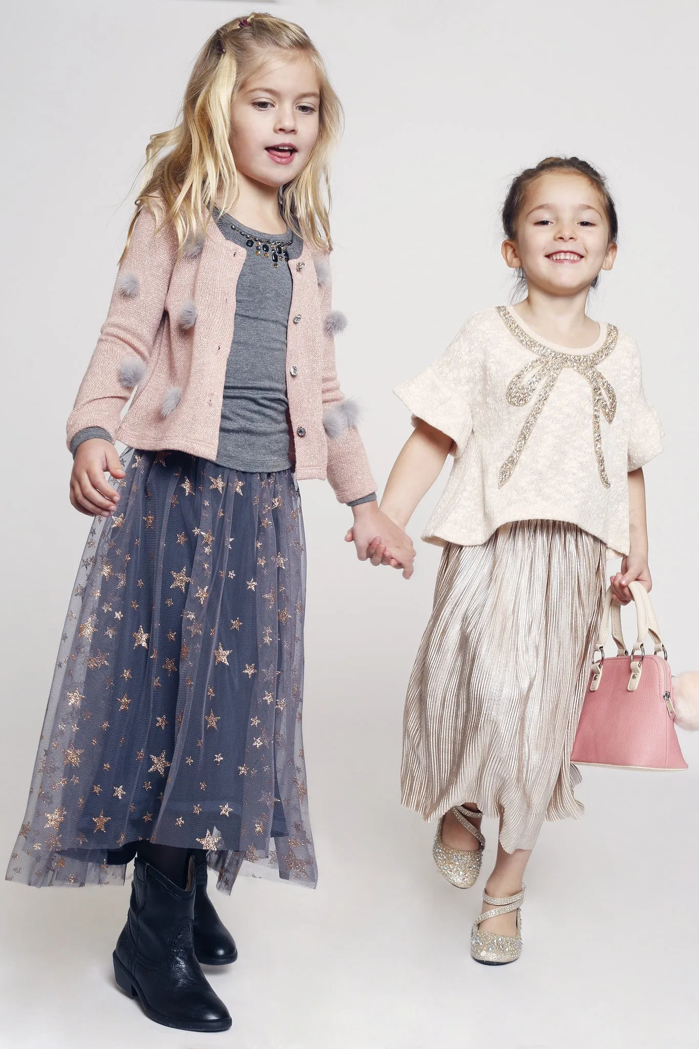 Metallic Pleated Skirt (A21189)