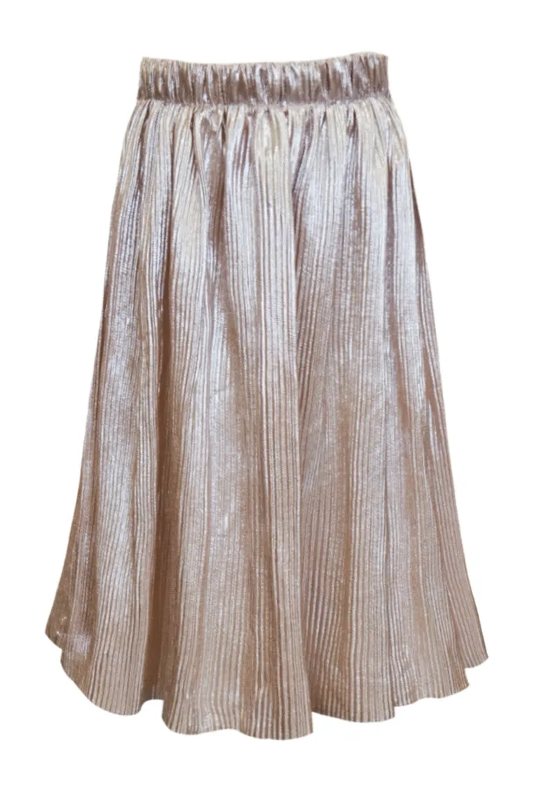 Metallic Pleated Skirt (A21189)