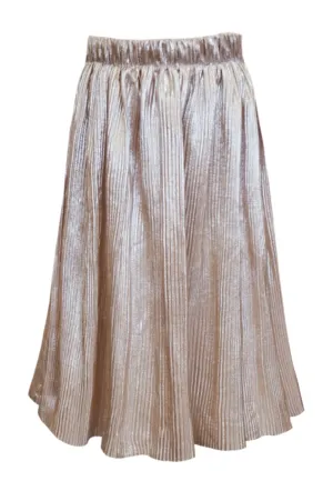 Metallic Pleated Skirt (A21189)
