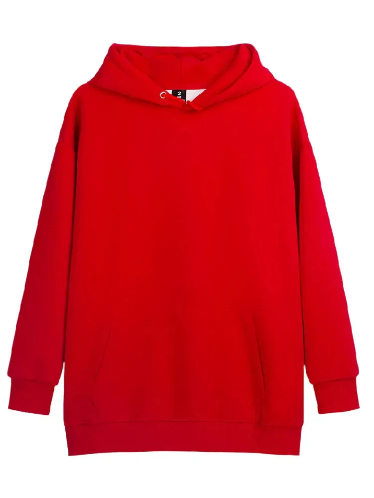 Metaversmall 11 Colors Autumn Thin Simple Loose Hooded Hoodies Women Sweatshirts Female Pocket White Basic Solid Color Pullover S-3XL
