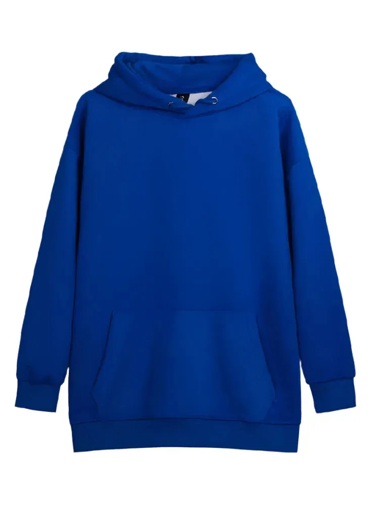 Metaversmall 11 Colors Autumn Thin Simple Loose Hooded Hoodies Women Sweatshirts Female Pocket White Basic Solid Color Pullover S-3XL