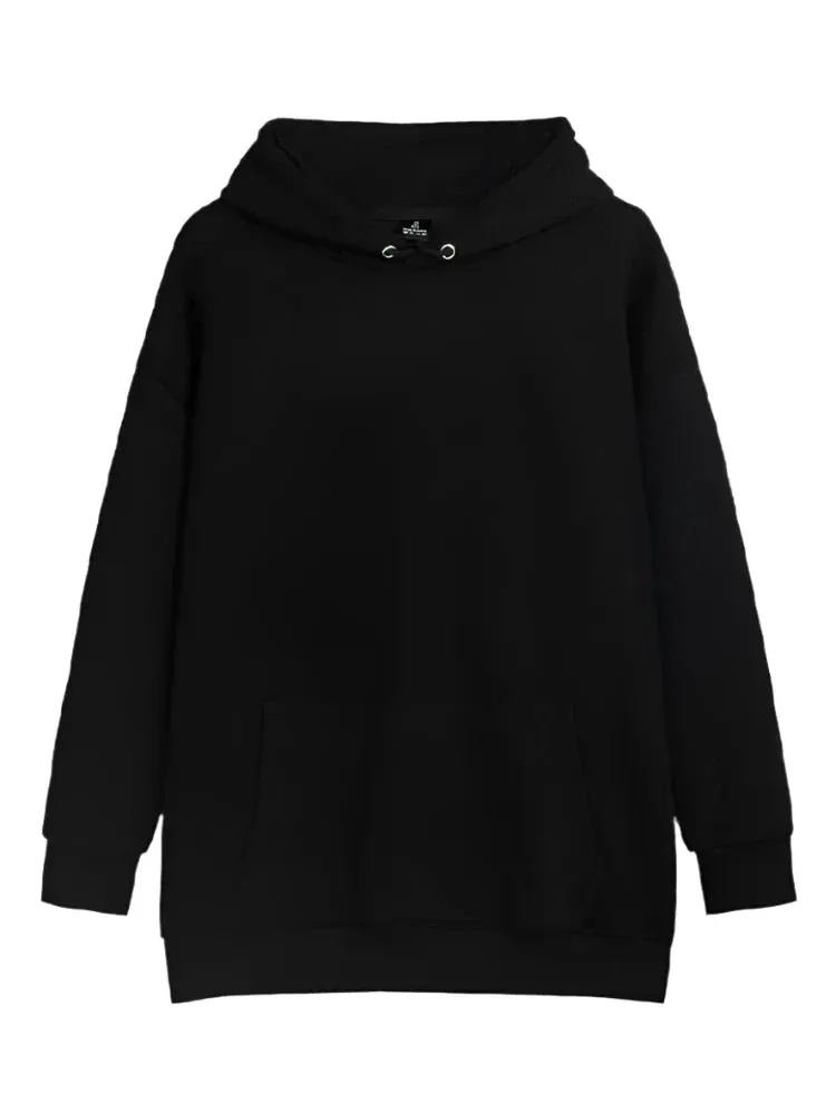 Metaversmall 11 Colors Autumn Thin Simple Loose Hooded Hoodies Women Sweatshirts Female Pocket White Basic Solid Color Pullover S-3XL