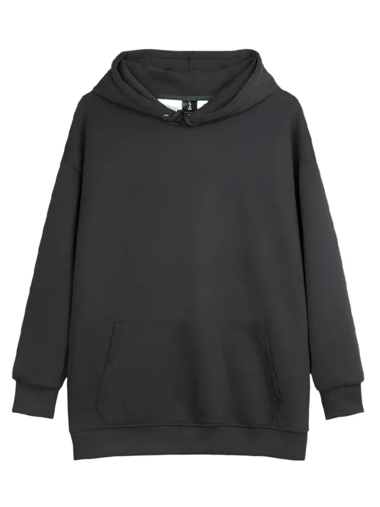 Metaversmall 11 Colors Autumn Thin Simple Loose Hooded Hoodies Women Sweatshirts Female Pocket White Basic Solid Color Pullover S-3XL