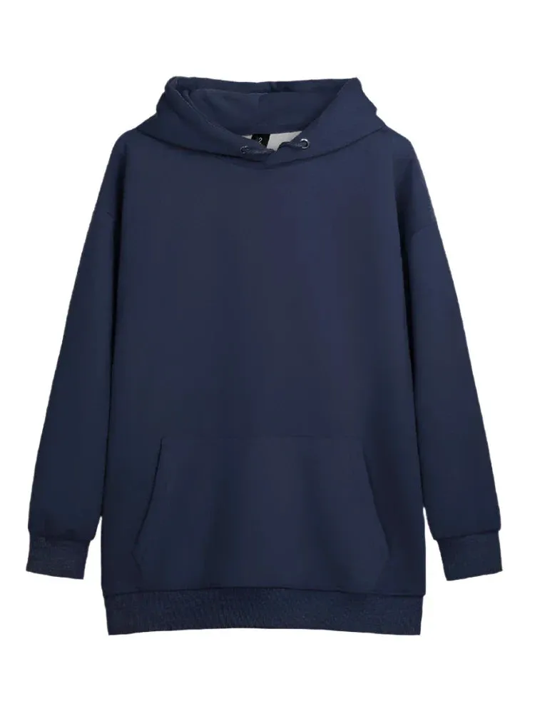 Metaversmall 11 Colors Autumn Thin Simple Loose Hooded Hoodies Women Sweatshirts Female Pocket White Basic Solid Color Pullover S-3XL