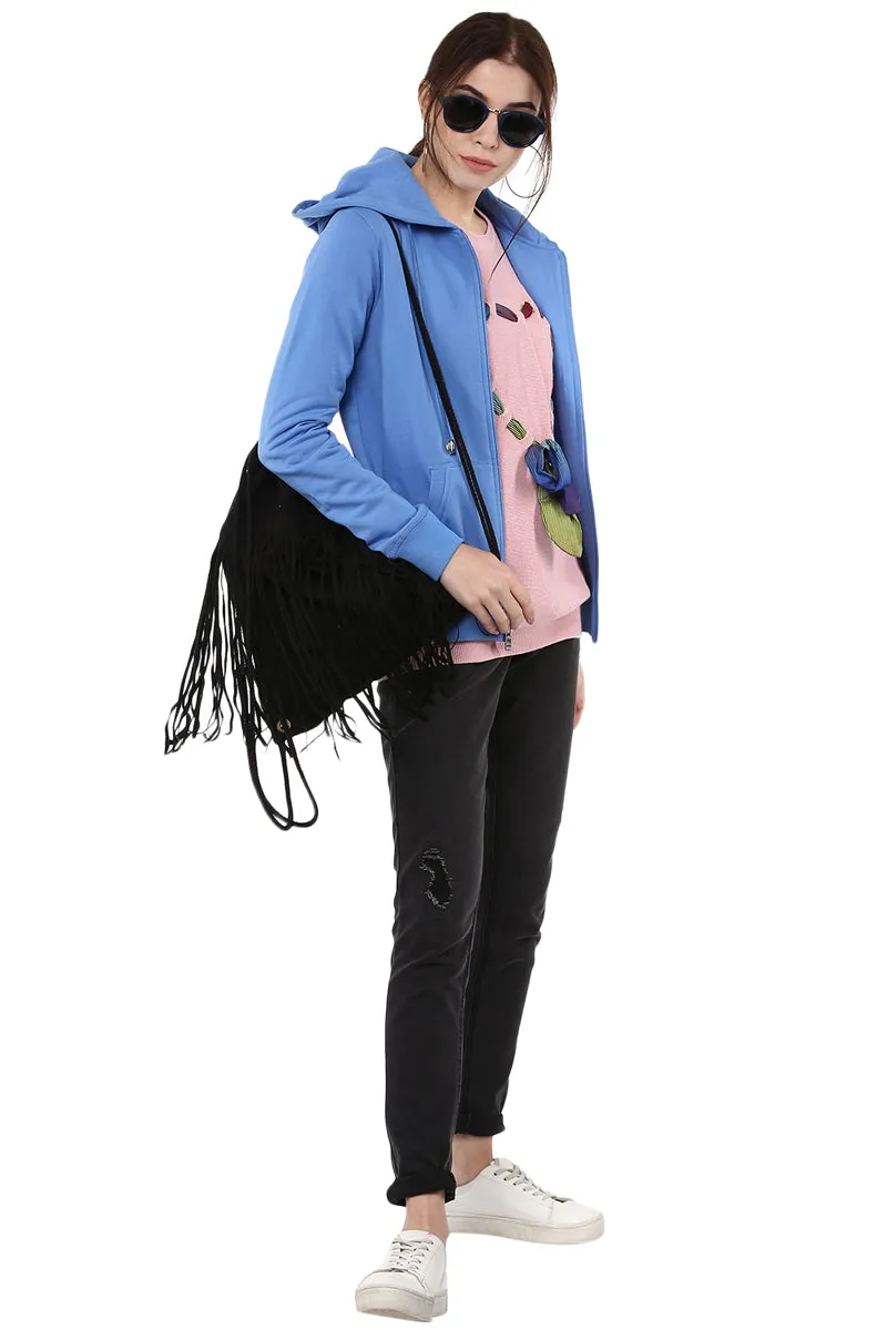 Moda Elementi solid color hoodies women sweatshirt
