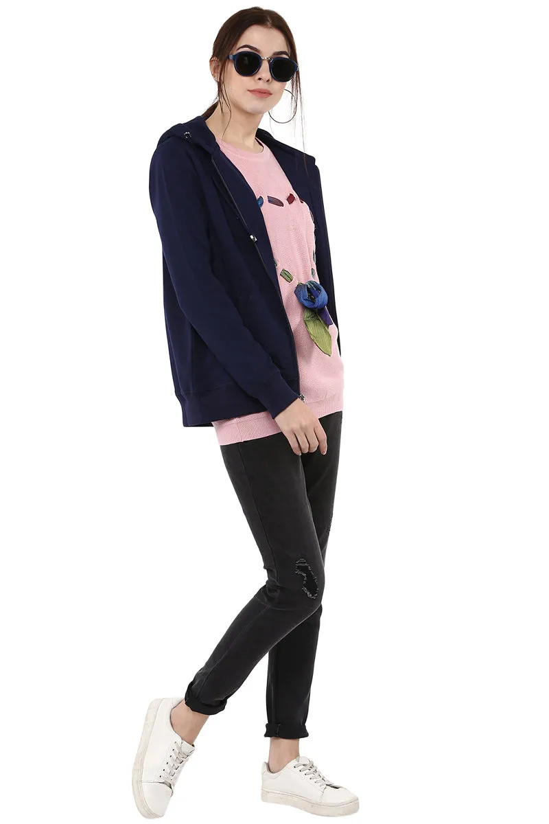Moda Elementi solid color hoodies women sweatshirt