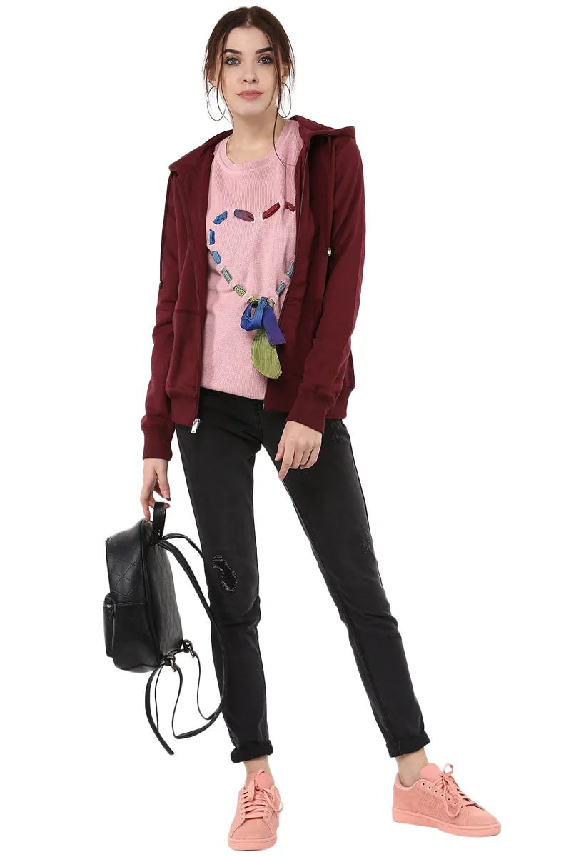 Moda Elementi solid color hoodies women sweatshirt