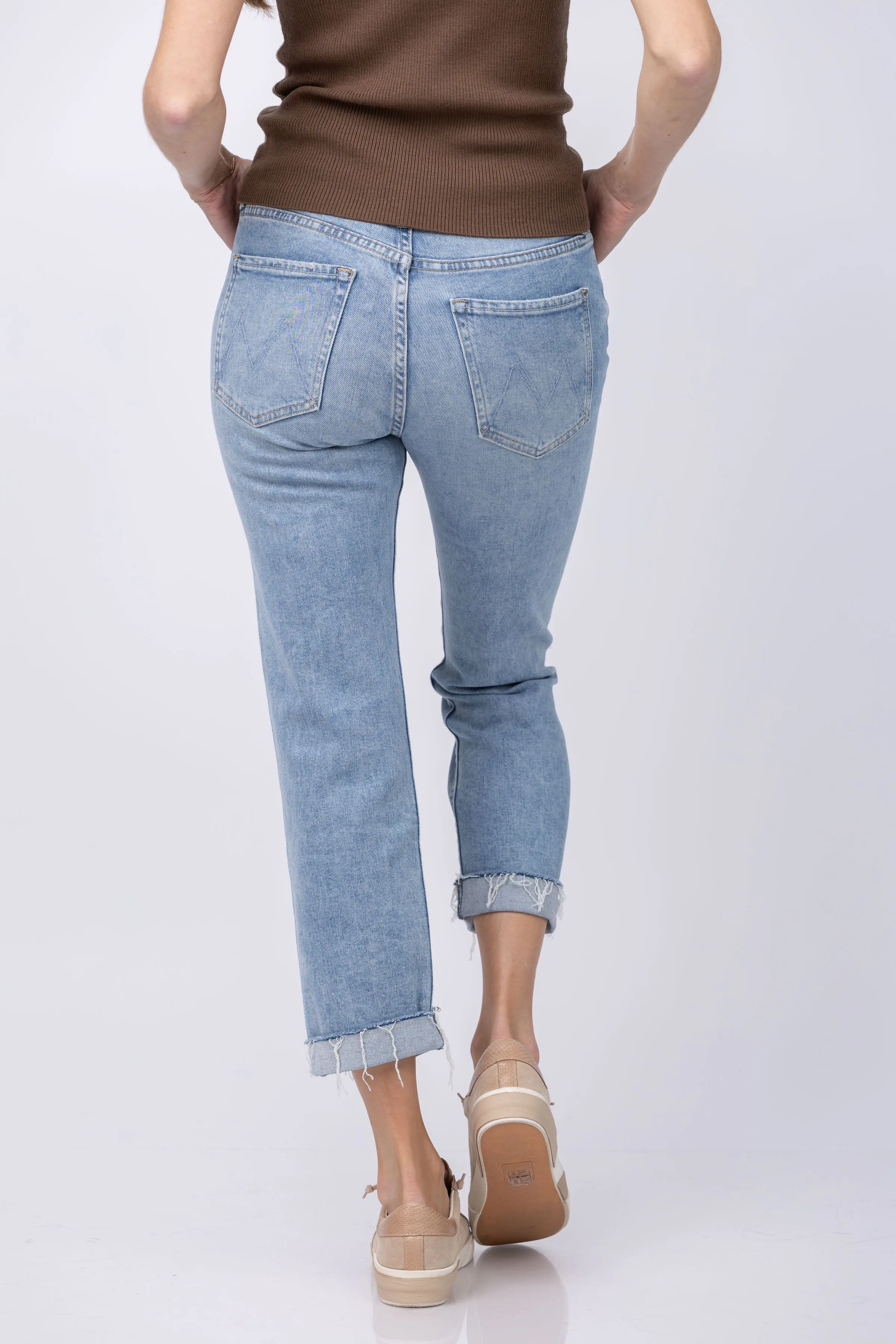Mother Denim The Scrapper Cuff Ankle Fray in Sneak Peak