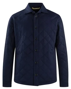 Navy Diamond Quilted Cashmere Shacket