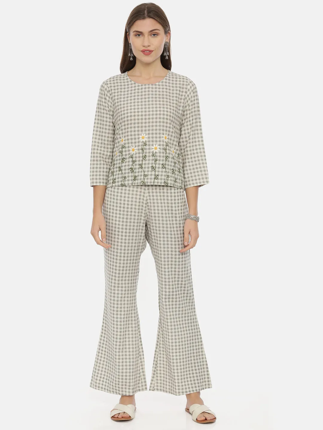 Neeru's Women Gray Color Flex Fabric Tunic Set