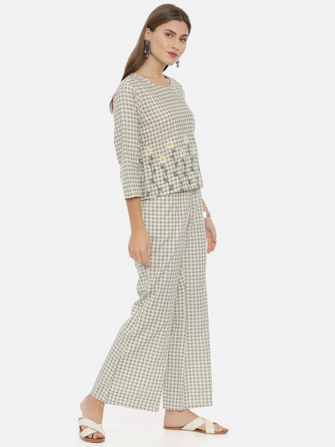 Neeru's Women Gray Color Flex Fabric Tunic Set