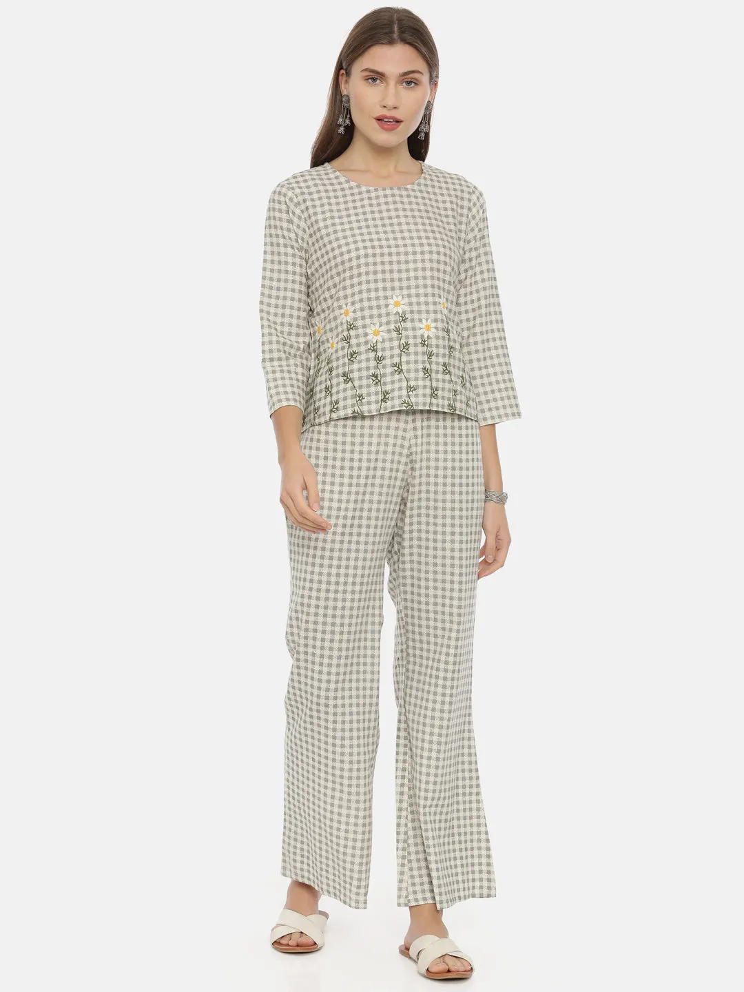 Neeru's Women Gray Color Flex Fabric Tunic Set
