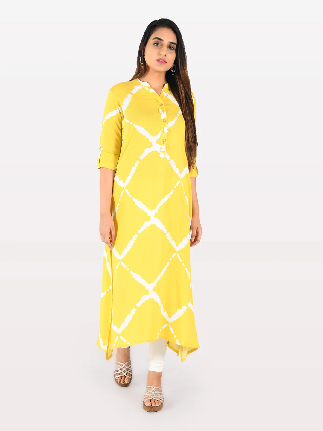 Neeru's Women L Yellow Color Rayon Fabric Tunic "50"