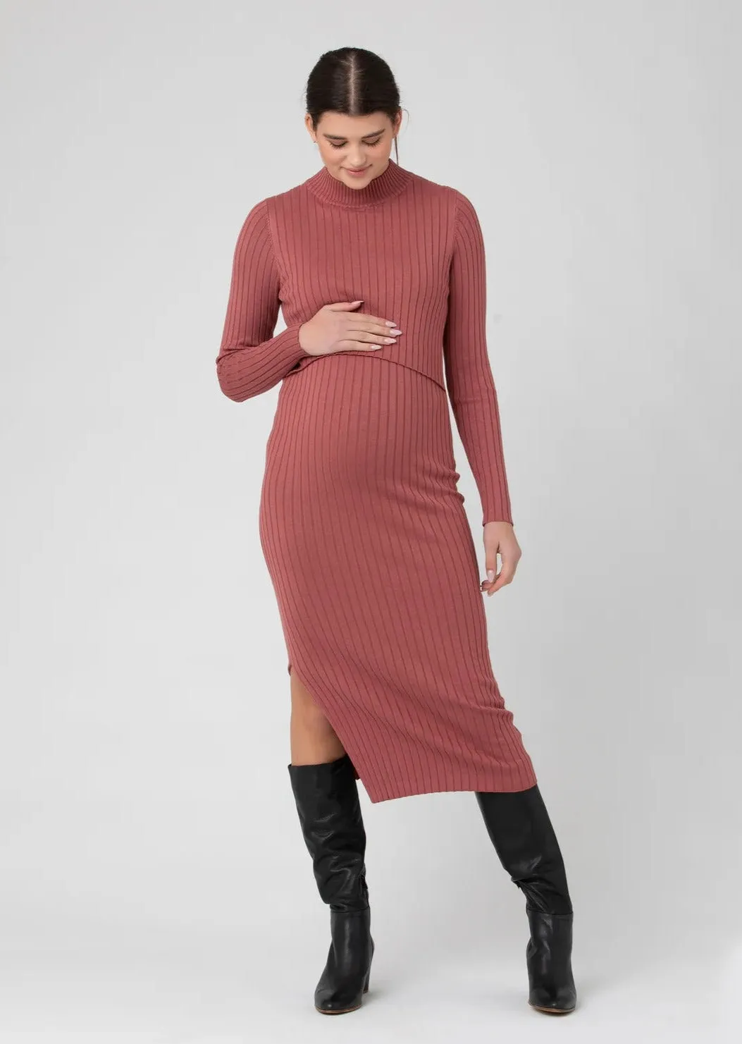Nella Nursing Knit Dress - Rouge
