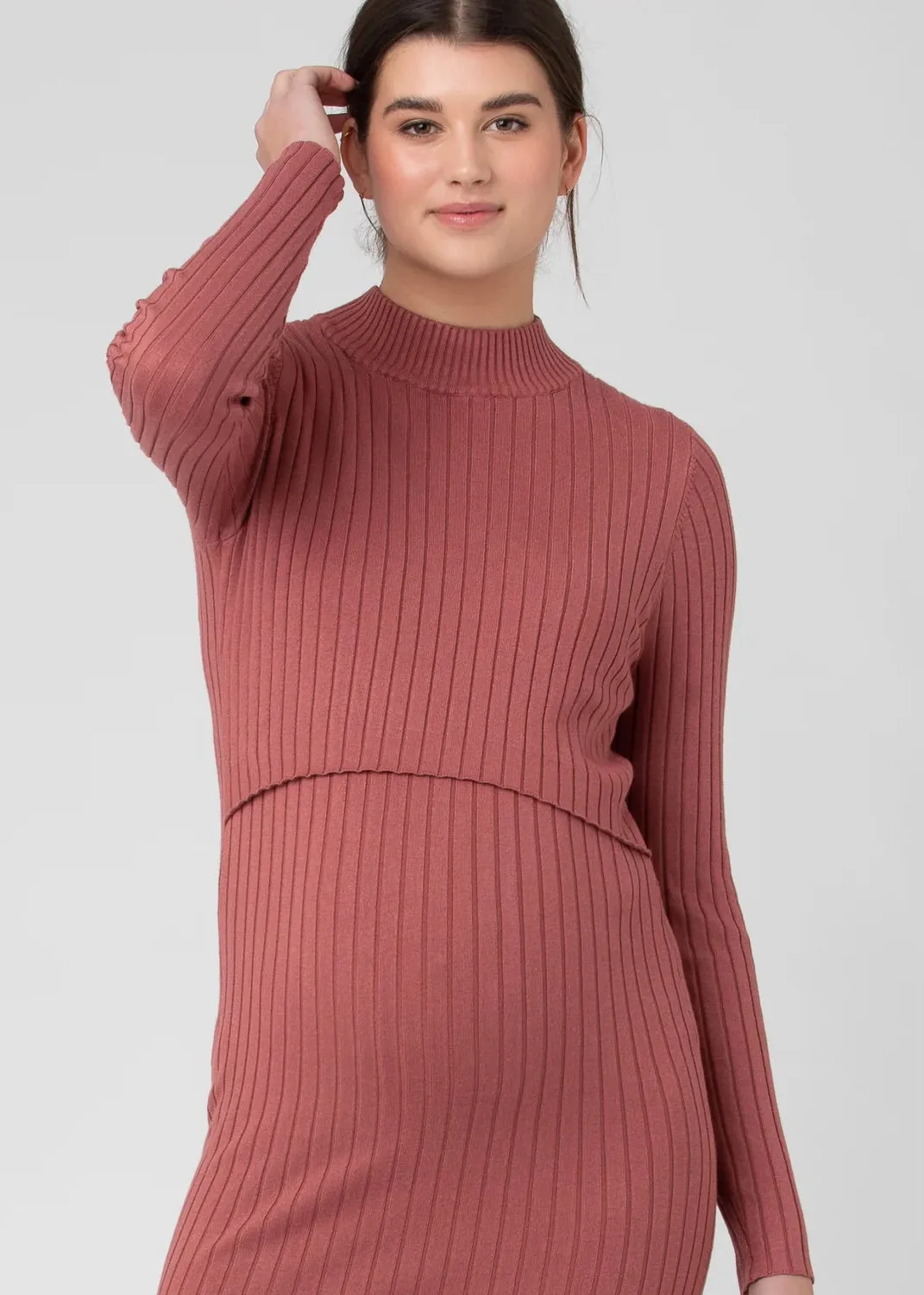 Nella Nursing Knit Dress - Rouge