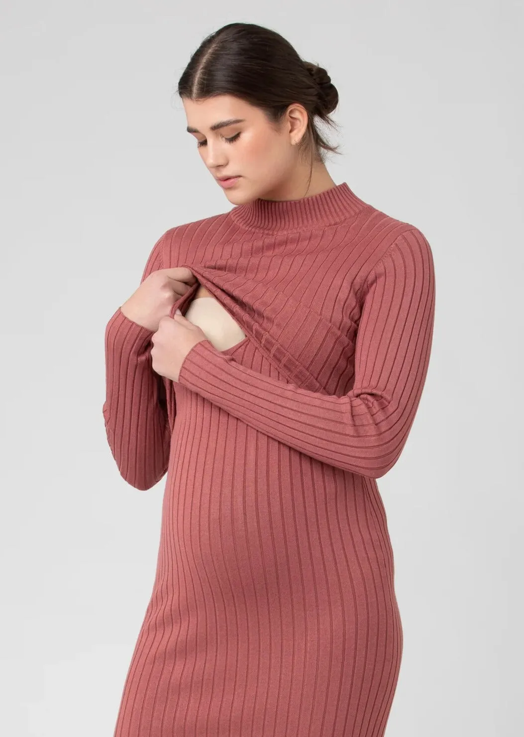 Nella Nursing Knit Dress - Rouge