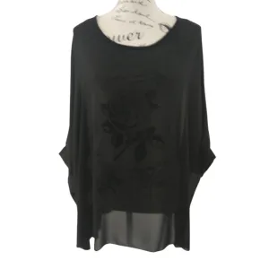 New black chiffon top, osfm, 4XL 14/16