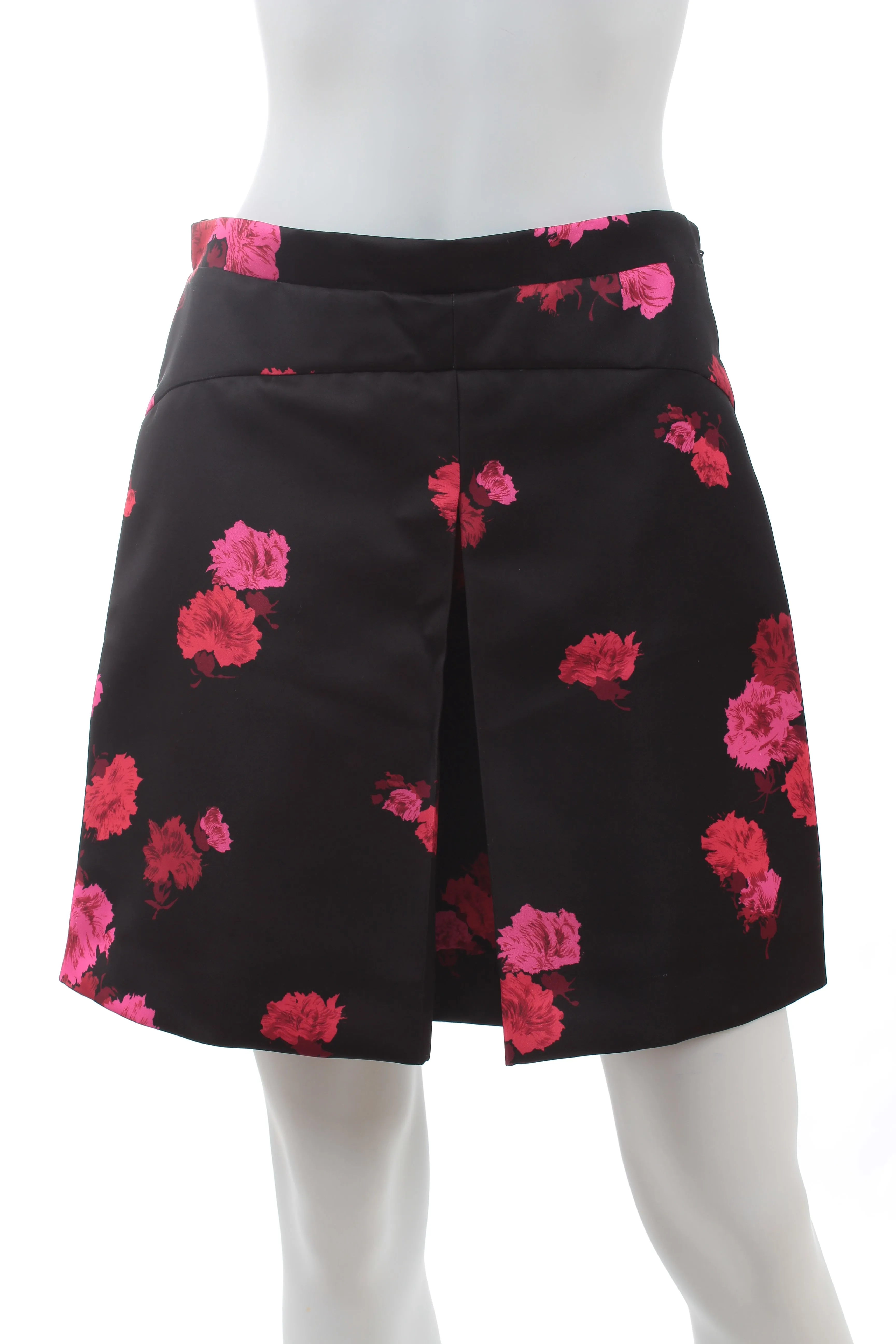 No.21 Floral Print Pleated Satin Skirt