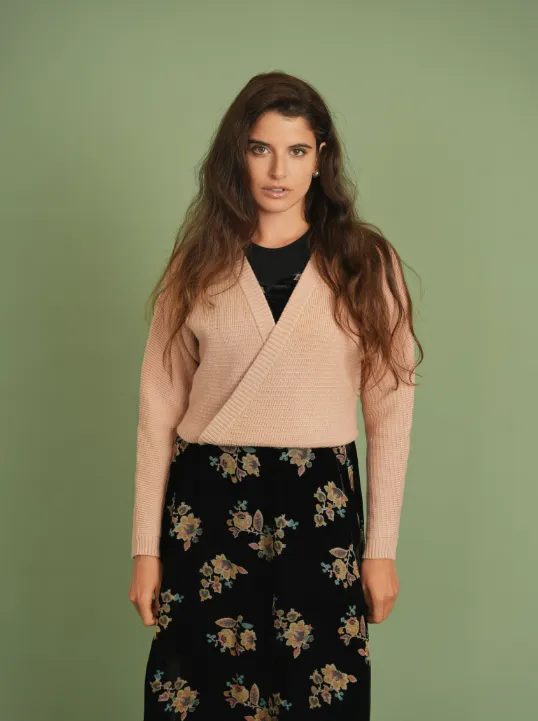 Noni Beige Wrap Sweater WB4CYT2192