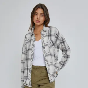 Oversized Boyfriend Flannel in Grey