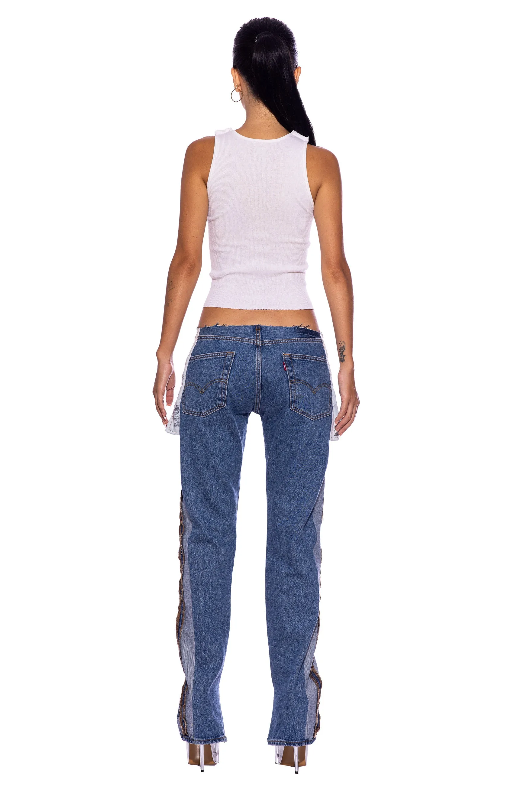 PORTERHOUSE RAW WAIST JEANS IN VINTAGE BLUE