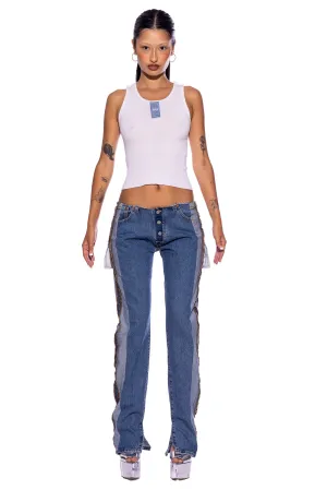 PORTERHOUSE RAW WAIST JEANS IN VINTAGE BLUE
