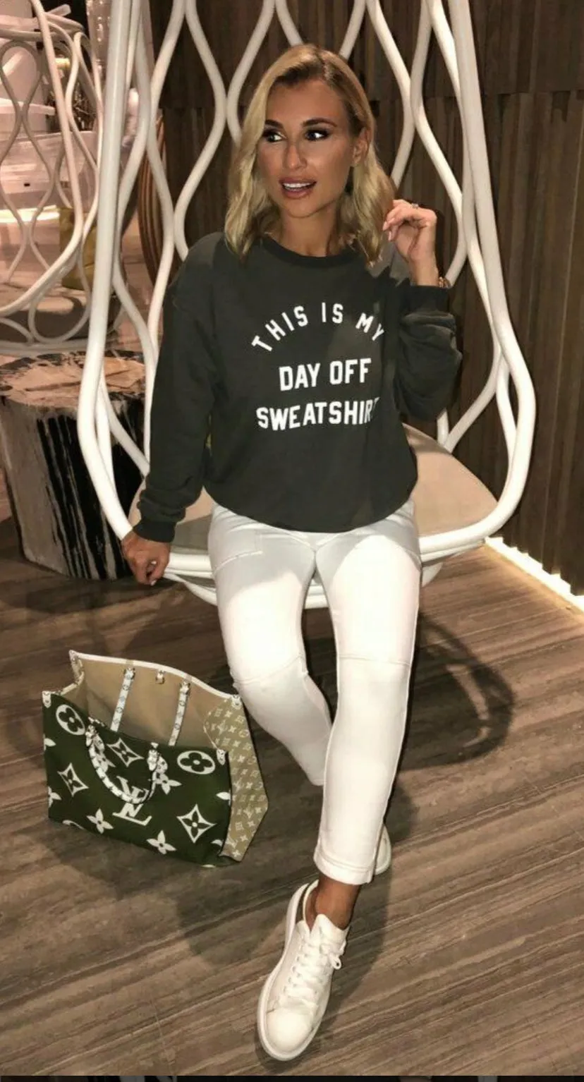 "This Is My Day Off" Slogan OverSize Sweatshirt Jumper