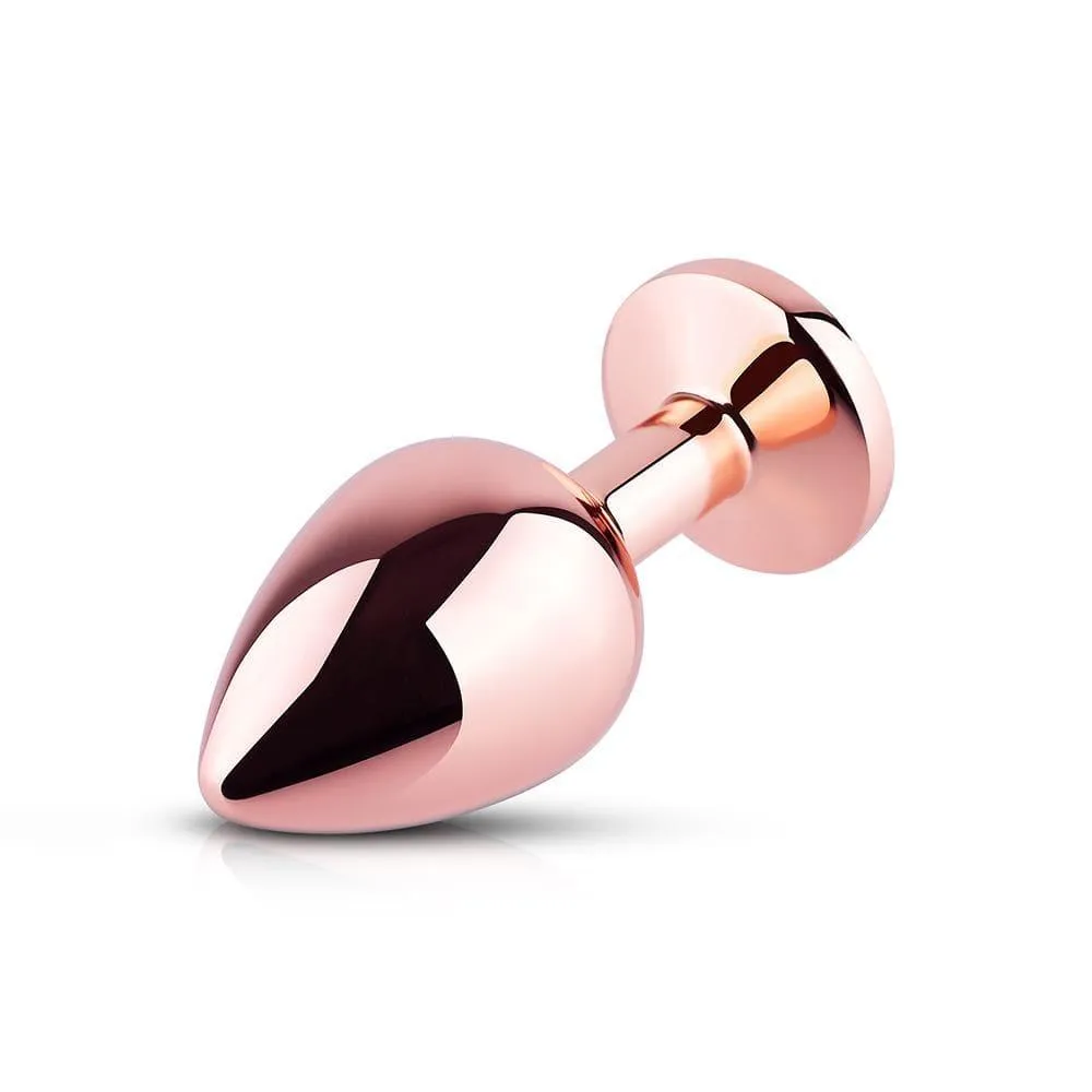 Rainbow Gem Rose Gold Metal Butt Plug