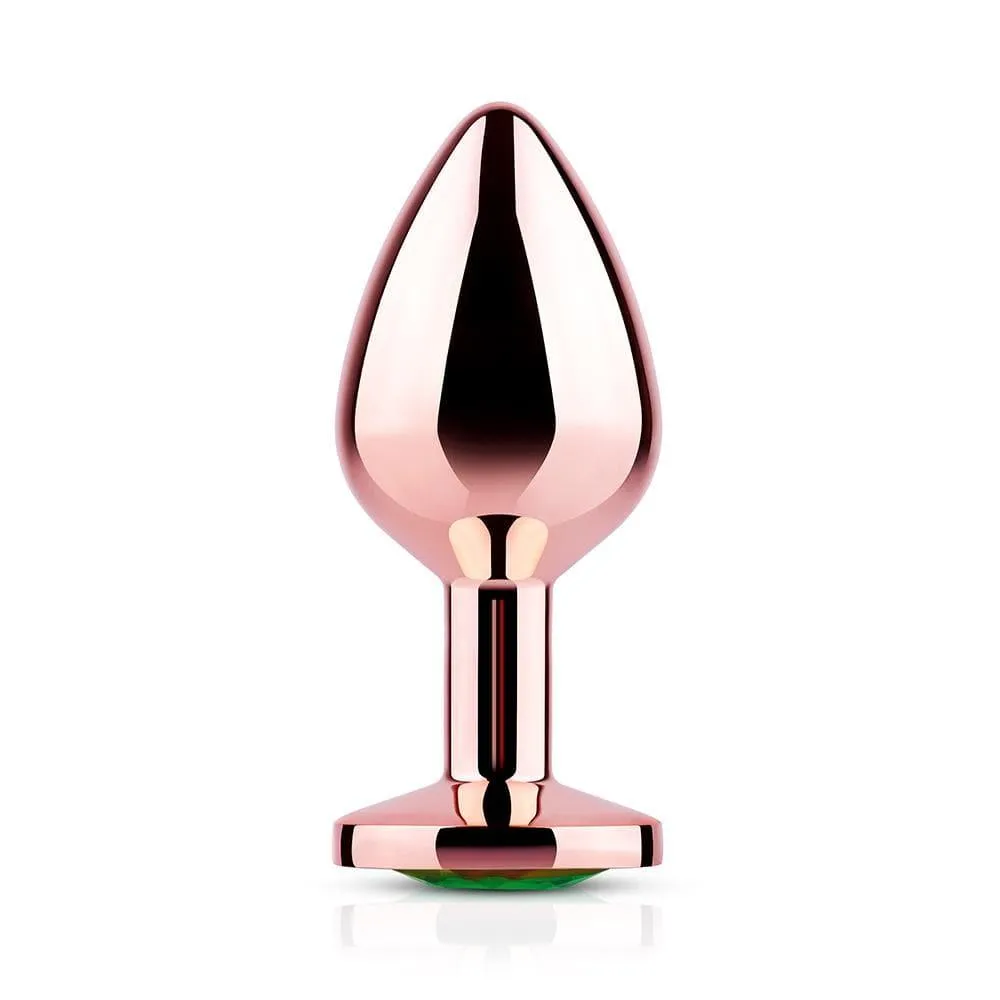 Rainbow Gem Rose Gold Metal Butt Plug