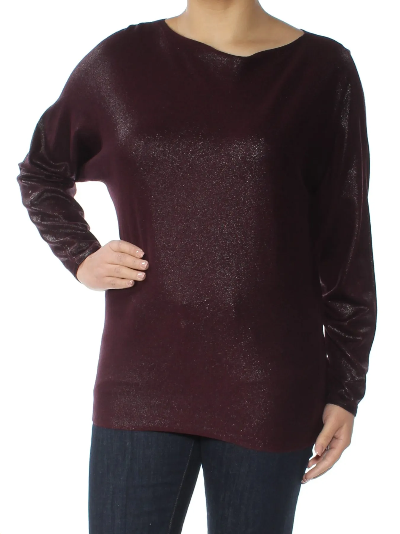 RALPH LAUREN Long Sleeve Tunic Top Burgundy