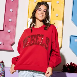 Red Tonal 'Rebels' Sweatshirt- Women's